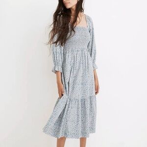 Madewell Smocked Midi Dress w/ Pockets